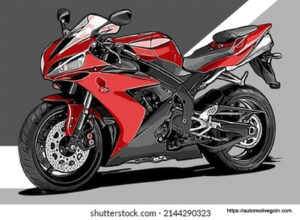 Red Sport Motorbike Vector Template 260nw 001 মোটর বাইক এর এনাটমি